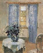 Anna Ancher Blue Clematis in the Artist's Studio oil painting reproduction